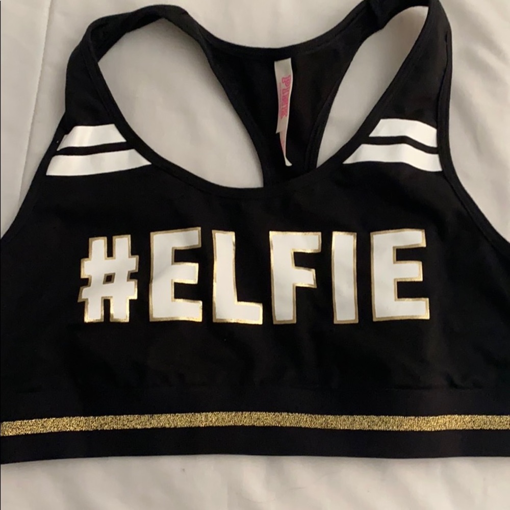 Victoria’s Secret PINK sports bra ELFIE Christmas